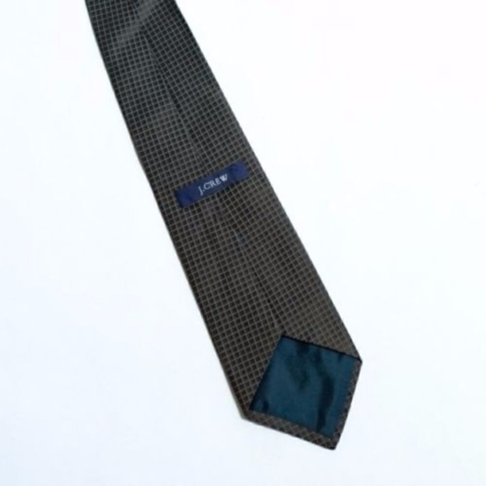 J.Crew Brown Tie Silk Black & Brown Checkered Tie‎